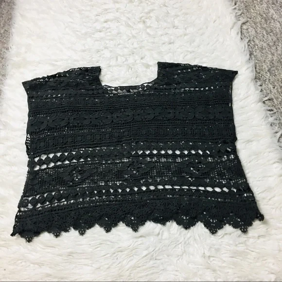 Lane Bryant Bohemian Crochet Olive Green Size 14 - Picture 6 of 13